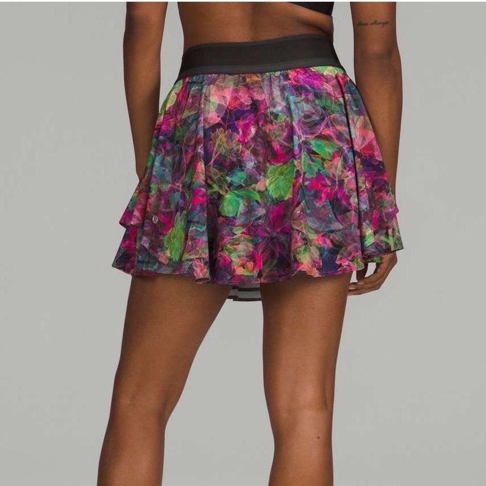Lululemon Court Rival High-Rise Skirt Womens 4 Vivid Floral Tone Multi Skort